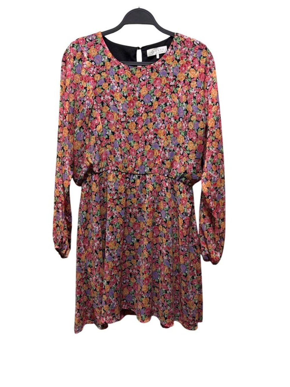 WAYF Floral Long Sleeve Mini Dress Size M Multicolor